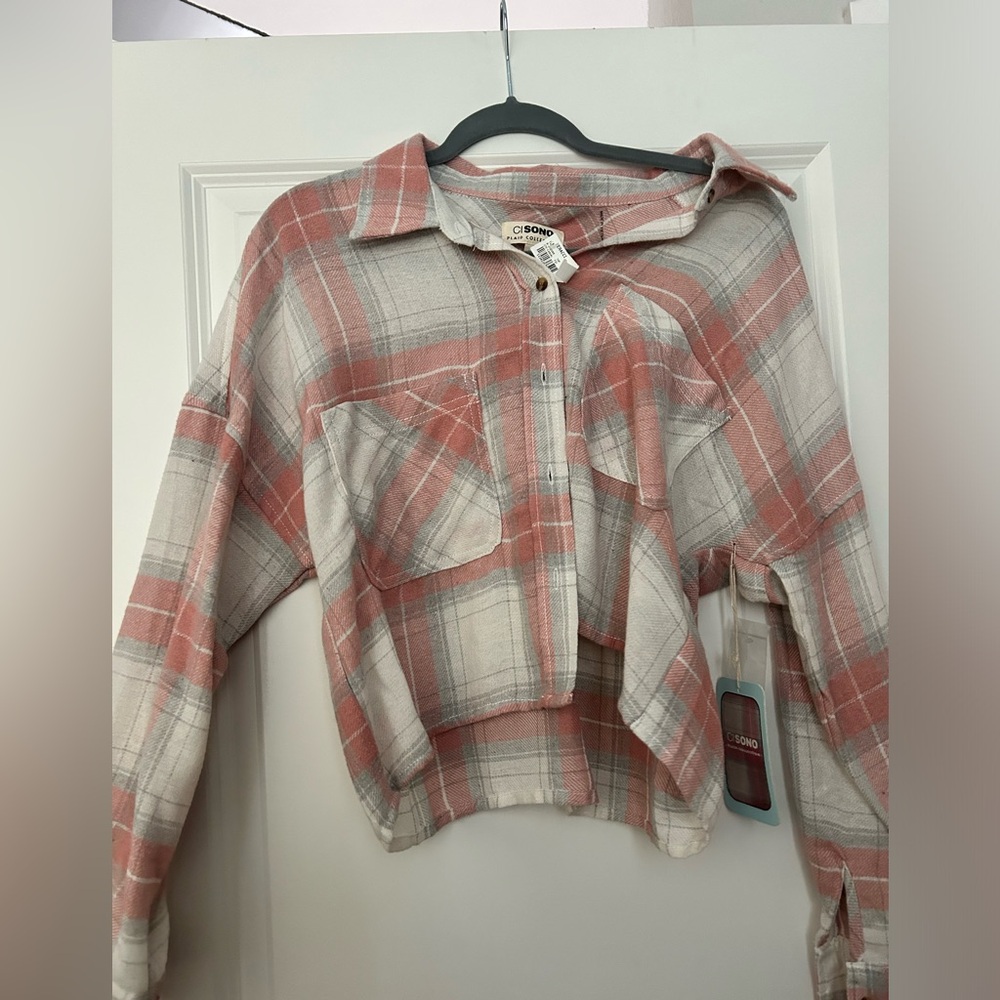 Cropped light weight flannel